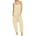 thumbnail image 1 of Womens Loose Oversized Sleeveless Jumpsuit Adjustable Spaghetti Strap Wide Leg Overall Rompers with Pockets, 1 of 5