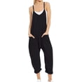 thumbnail image 1 of Womens Loose Oversized Sleeveless Jumpsuit Adjustable Spaghetti Strap Wide Leg Overall Rompers with Pockets, 1 of 5