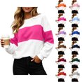 thumbnail image 1 of Womens Loose Sweatshirt Zaewscy Women's Printed Fashionable Loose Casual Round Neck Long Sleeved Hooded Top Hot Pink S, 1 of 9