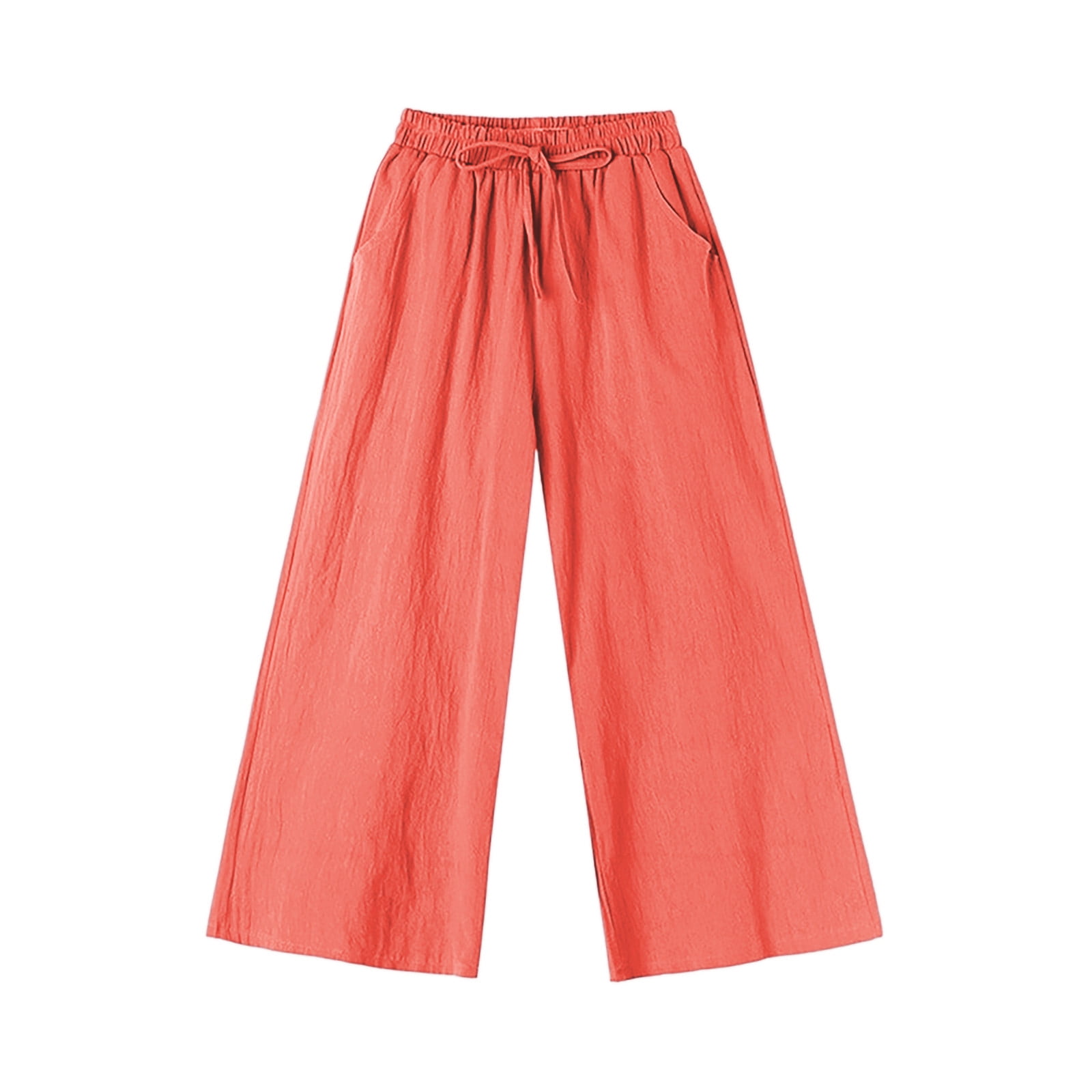Womens Loose Wide Leg Pants Summer Cotton And Linen Trousers