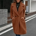 thumbnail image 1 of Womens Loose Winter Turn Down Collar Jacket Long Sleeve Casual Solid Long Coat With Pockets Jacket Women Embroide Coats Women Big Casual Jackets for Juniors Warm up Full Zip Bed Jackets for Women plus, 1 of 4
