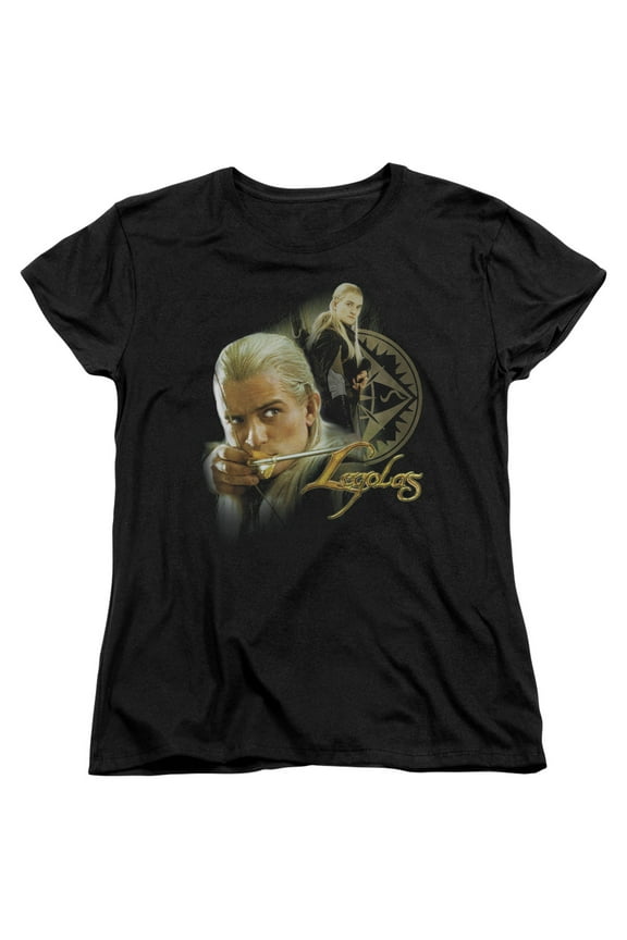 Womens: Lord Of The Rings - Legolas Apparel Womens T-Shirts - Black