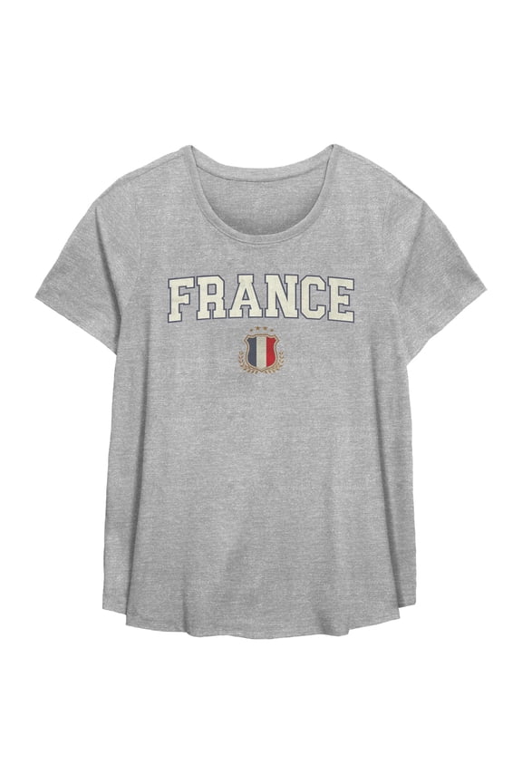 Womens Lost Gods France Flag Badge Club T Shirt