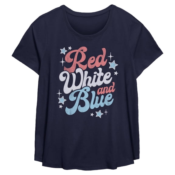 Womens Lost Gods Red White And Blue Quote T Shirt