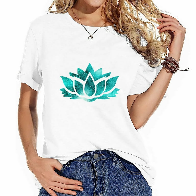 Lotus Flower Yoga Spiritual Dreamy Teal Colorful T Shirt Lotus Flower Yoga Spiritual Dreamy Teal Colorful T Shirt