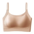 thumbnail image 1 of VONCOS Womens Lounge Bra Wireless Seamless Bralette for Everyday Comfort Molded Cups Ribbed Adjustable Straps Nylon Spandex Khaki,Size L, 1 of 7
