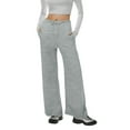 thumbnail image 1 of Womens Lounge Pants Casual Solid Color High-Waisted Drawstring Wide-Leg Loose Pants with Pockets, 1 of 3