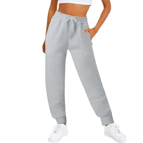 Womens Sweatpants Clearance Drawstring Ladies Sweatpants Teens with Pockets Active Sweatpants Sweatpants Womens Comfortable Baggy Grey M