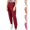 thumbnail image 1 of Womens Lounge Pants Linen Pants Women Summer Linen Pants Women Summer Casual Solid Color Elastic Sweatpants for Women Loose Pants Straight High Waisted Trousers Women Wide Leg Trousers Pants, 1 of 6