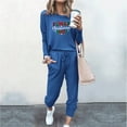 thumbnail image 1 of Womens Lounge Set Holiday Deals Usmixi Christmas 2 Piece Outfits for Women Fashion Letter Print Long Sleeve Pullover Tops and Elastic Waist Jogger Pant Homewear Sets Pajamas Set Up to 65% off, 1 of 4