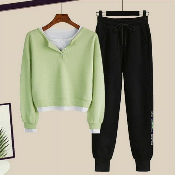 Womens Lounge Set Holiday Usmixi Womens 2 Piece Outfits Button up Long Sleeve Sweatshirt and Elastic Waist Drawstring Jogger Sweatpant Sweatsuit Sets with Pocket Tracksuit Set