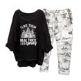 thumbnail image 1 of Womens Lounge Set Holiday Deals Usmixi Womens Christmas 2 Piece Outfits Fashion Christmas Tree Print Plus Size Half Sleeve Pullover and Camouflage Pant Sets Cotton Linen Homewear Set Up to 65% off, 1 of 5