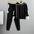 thumbnail image 1 of Womens Lounge Set Holiday Usmixi Womens Sweater 2 Piece Outfits Set Fashion Color Block Elastic Waist Drawstring Jogger Pant Homewear Set Soft Knitted Loungewear Set Up to 65% off, 1 of 6