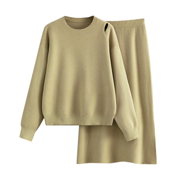 Womens Lounge Set Usmixi Womens Skirt 2 Piece Outfits Casual Solid Crewneck Sweatshirt and Dresses Set Ladies Girls Loungewear Homewear Sets Under $5