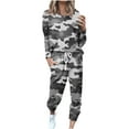 thumbnail image 1 of Womens Lounge Sets 2 Piece Outfits Long Sleeve Crew Neck Top and Pants Suits Fall Casual Loose Print Loungewear (Gray 2XL), 1 of 5