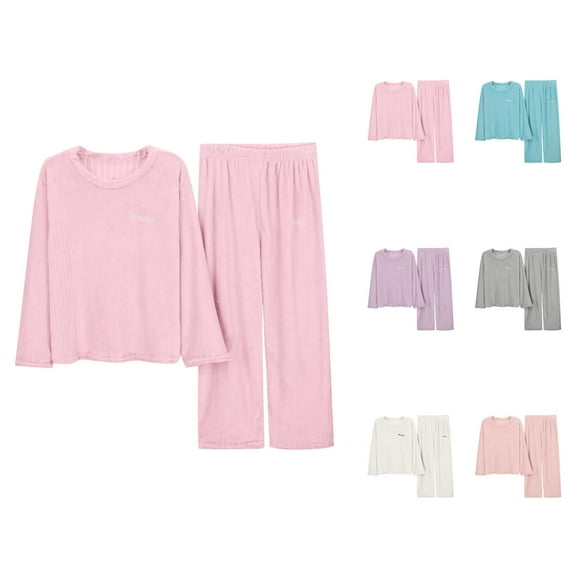 Womens Loungewear Set – Pajama Shorts and Tank Top Women's Solid Color Flannel Warm And Cozy Set Winter Thick Warm Home Clothes