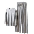 thumbnail image 1 of Womens Loungewear Set Usmixi Clearance Homewear 2 Piece Outfit for Women Winter Cozy Fleece Long Sleeve Pullover Top and Elastic Waist Pant Lounge Set Casual Pajamas Sets Weekly Deals Under $5, 1 of 5