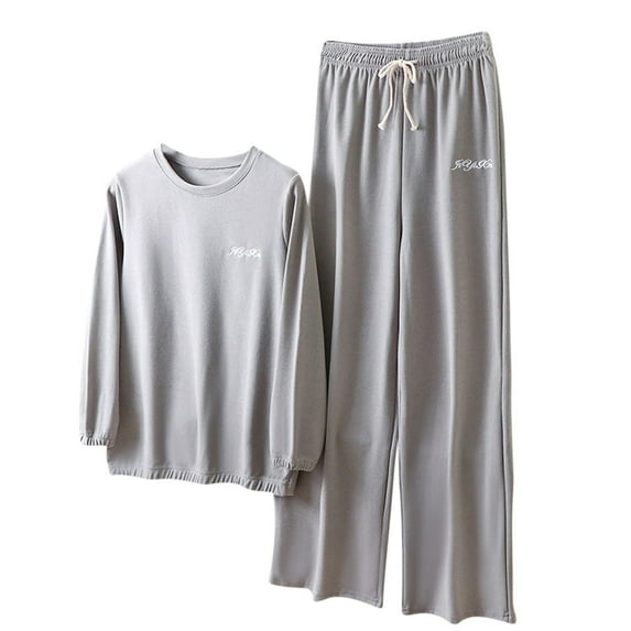 Womens Loungewear Set Usmixi Clearance Homewear 2 Piece Outfit for Women Winter Cozy Fleece Long Sleeve Pullover Top and Elastic Waist Pant Lounge Set Casual Pajamas Sets Weekly Deals Under $5