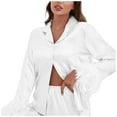 thumbnail image 1 of Womens Loungewear Sets â Soft 2 Piece Pajamas for Brunch Days Women Long Tops Long Set 2 Sleeve Piece Sleepwear Pants Women Suits Sets, 1 of 4