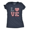 thumbnail image 1 of Womens Love American Flag T Shirt Cute Patriotic Red White and Blue Tee Womens Graphic Tees, 1 of 9