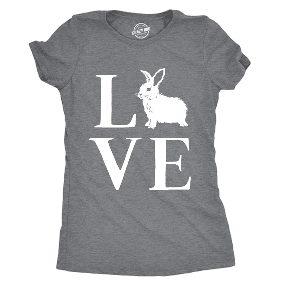 Womens Love Bunny T Shirt Cute Adorable Easter Sunday Rabbit Tee for Ladies Womens Graphic Tees