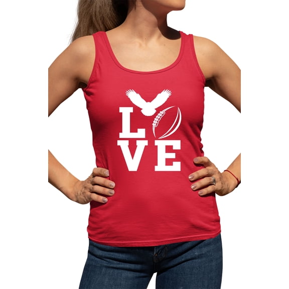 Womens Love Football Philadelphia Racerback Tank Top T-Shirt