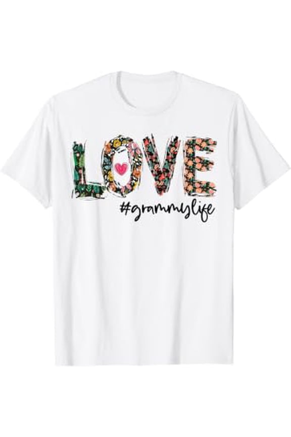 Womens Love #GRAMMYLife GRAMMY Life Vintage Florals Gifts T-Shirt