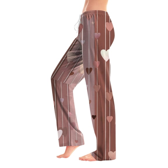 Womens Love Heart Pajama Pants Heart Graphic Holiday Long Pj Pants Relaxed Fit Wide Leg Heart Pj Pants Valentines Day Gifts