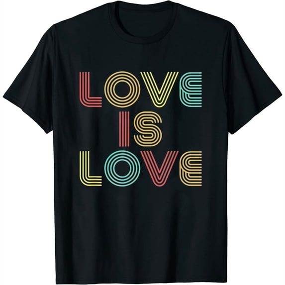 Womens Love Is Love, Equality For All, Pride Month, Rainbow Flag T-Shirt Black 3X-Large