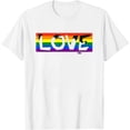 thumbnail image 1 of Womens Love Lgbt Gay Pride Rainbow Flag T Shirt White 3X-Large, 1 of 5