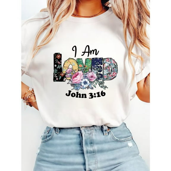Womens Love Like Jesus Print T Shirts Short Sleeve Jesus Prayer Pattern Tops Casual Fashion Graphic Tees for Daily Outfits White,5XL