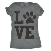 CRAZY DOG T-SHIRTS Womens Love Paw T shirt Cute Gift for Dog Mom Pet Lover Cool Funny Graphic Tee Womens Graphic Tees