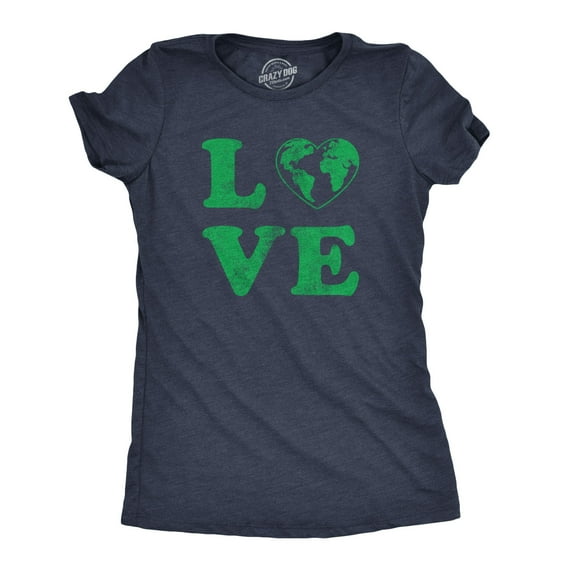 Womens Love Planet Earth T Shirt Cute Environmental Awareness Tee Womens Graphic Tees