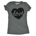 thumbnail image 1 of Womens Love Script Heart Cute Relationship T shirt for Ladies Womens Graphic Tees, 1 of 6