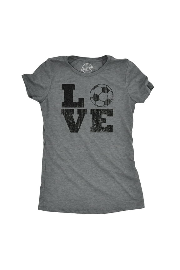 Womens Love Soccer T shirt Cute Gift for Mom Funny Vintage Graphic Cool Ladies Womens Graphic Tees