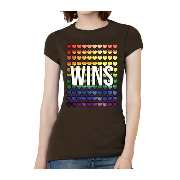 Womens Love Wins Banner Short-Sleeve T-Shirt - Brown - Small