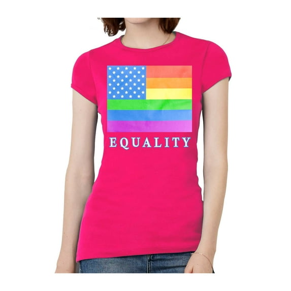 Womens Love Wins Equality Short-Sleeve T-Shirt - Hot Pink - 3X-Large