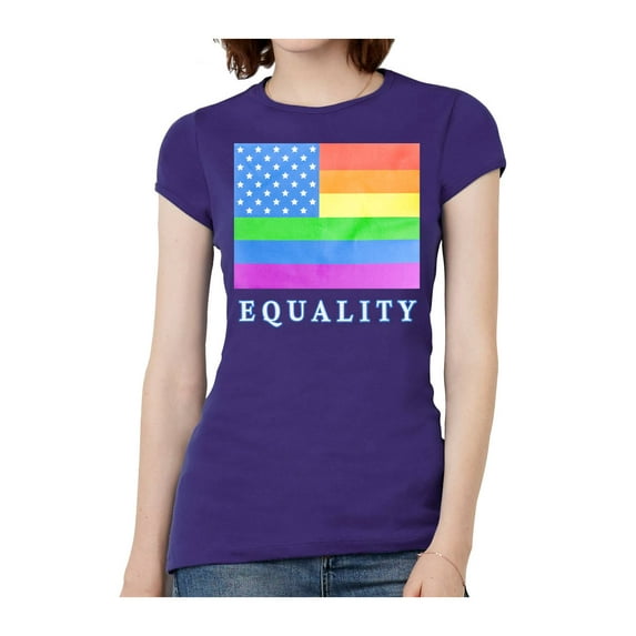 Womens Love Wins Equality Short-Sleeve T-Shirt - Purple - X-Large