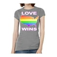 thumbnail image 1 of Womens Love Wins USA Short-Sleeve T-Shirt - Heather Grey - 2X-Large, 1 of 1