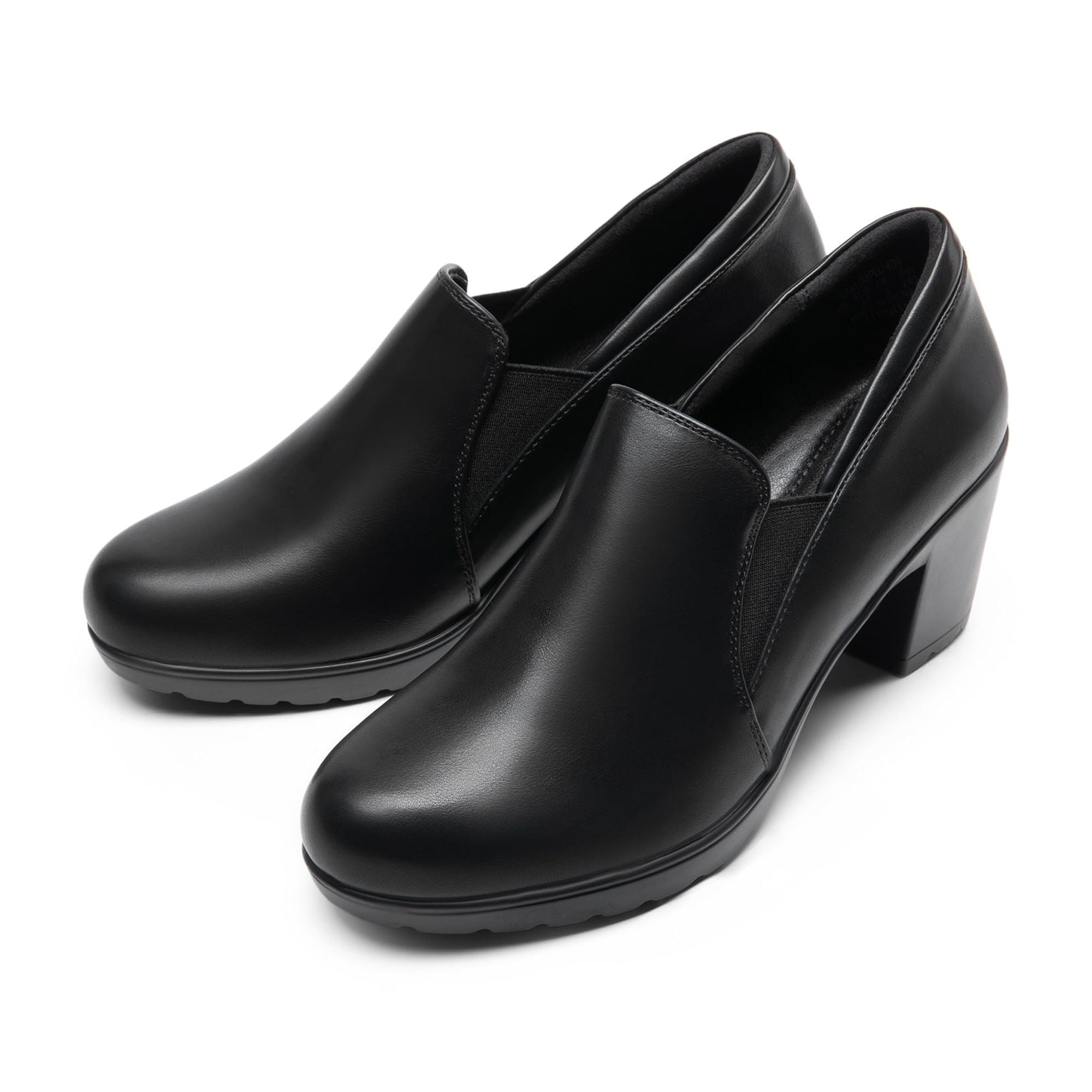 Modish Shallow Slip On Block Heel Pumps for Commuting