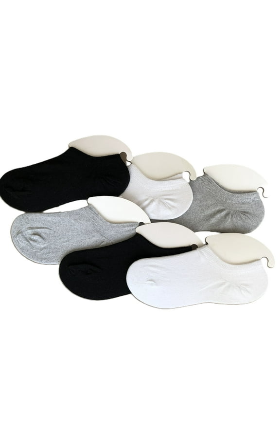 Women's Low Cut Ankle Socks Cotton Athletic Seamless Solid Black White Grey 6 Pack