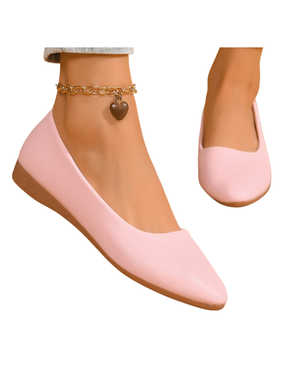 Womens Low Cut Pointed Toe Flats Breathable Soft Dress Shoes with Anti Slip Sole for Professional Office Work and Casual Wear