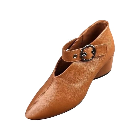 Womens Low Heels Dress Shoes Mary Jane Ankle Buckle Strap Party Wedding Elegant Shoes Women's Pointed Toe Loafers Shallow Mouth Casual Shoes