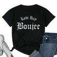 thumbnail image 1 of Womens Low Key Boujee T-Shirt Black Small, 1 of 5