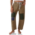 thumbnail image 1 of Womens Low Rise Baggy Barrel Horseshoe Jeans Patchwork Denim Pants with Pockets, 1 of 6