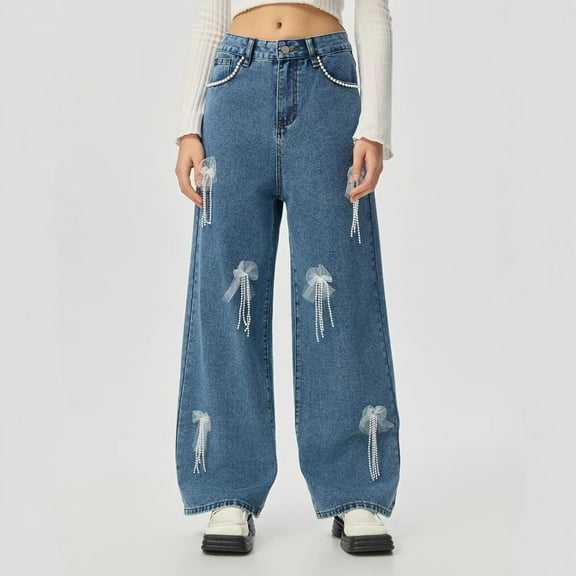 Womens Low Rise Baggy Jeans Loose Fit Straight Wide Leg Denim Pants Casual Trendy Boyfriend Streetwear Trousers Designer Wide Leg Pants for Women Jean Pajama Pants Women Super Straight Jean Pants for