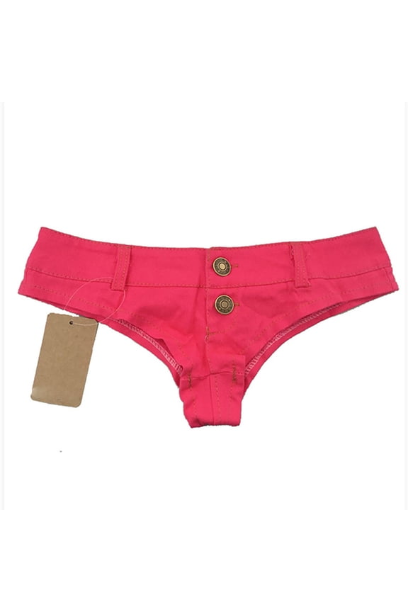 Black and Friday Womens Low Rise Denim Shorts Micro Mini Short Jeans Skinny Stretch Trendy Hotpants Clubwear Activewear Style Pink S