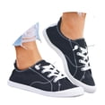 thumbnail image 1 of Womens Low Top Canvas Shoes Girls Casual Lace up Fashion Sneakers Comfortable Walking Flat Shoes, 1 of 7