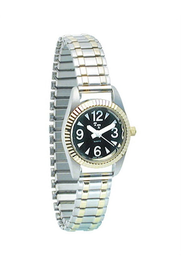 Womens Low Vision Watch- Black Face w-Exp Band