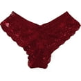 thumbnail image 1 of Womens Low Waist Lace Through Waist Bikini Brief Underwear Thong French Cut Underwear for Women plus Size for Women 4x Womens Packs Bikini Seamless Bikinis on Clearance L Red, 1 of 3